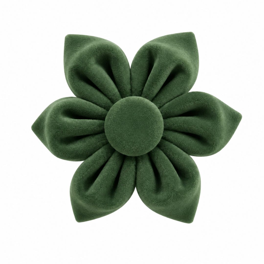 Dark Green Velvet Flower