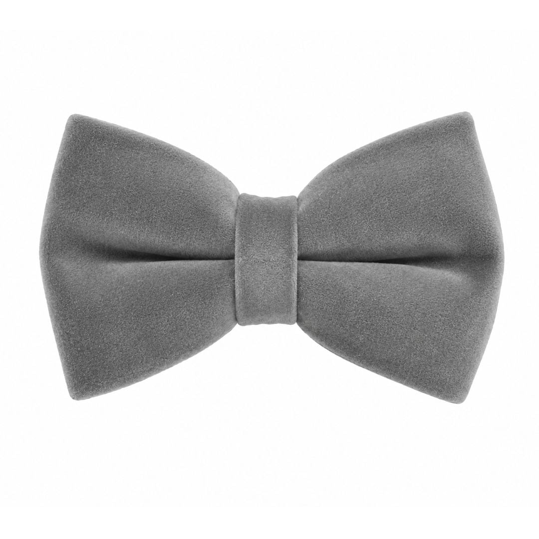 Grey Velvet Bow Tie