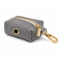 Grey Velvet Poop Bag Holder