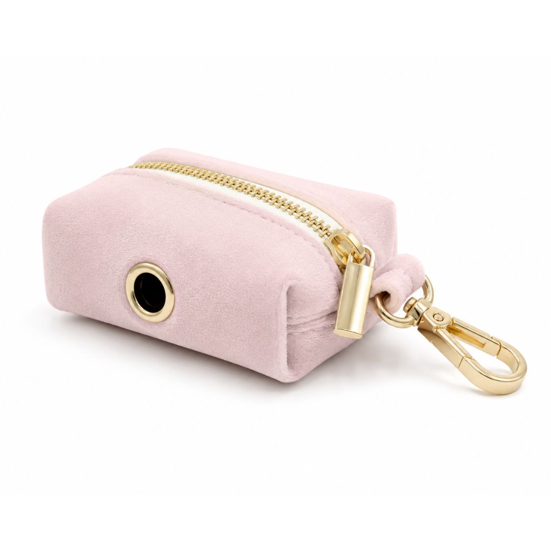 Light Pink Velvet Poop Bag Holder