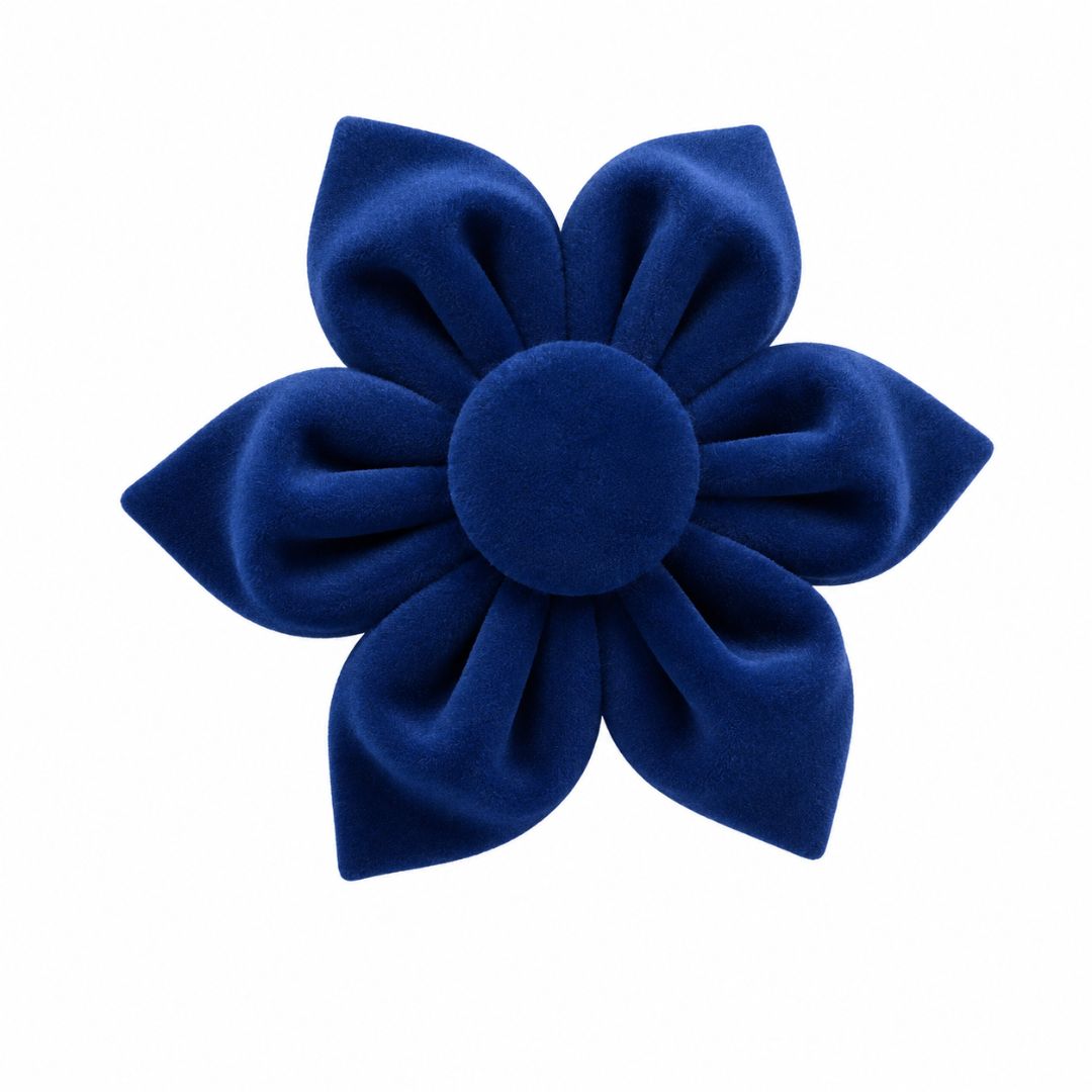Navy Blue Velvet Flower