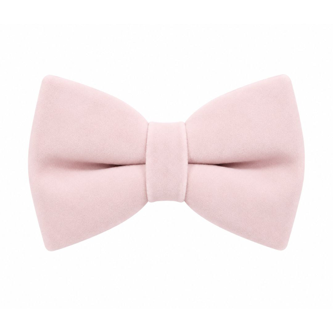 Light Pink Velvet Bow Tie