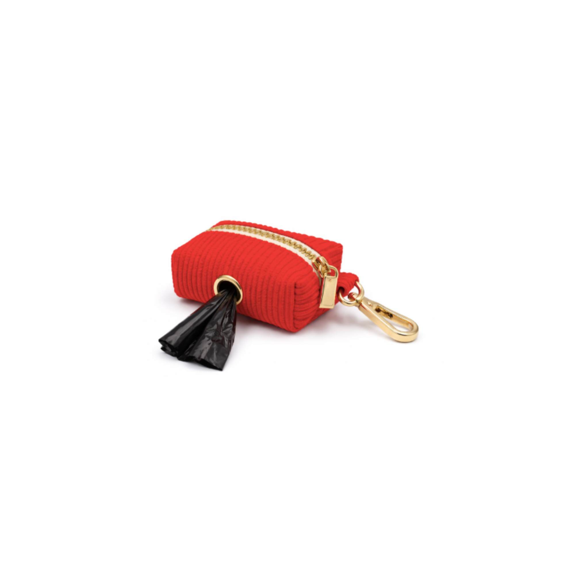 Red Corduroy Poop Bag Holder