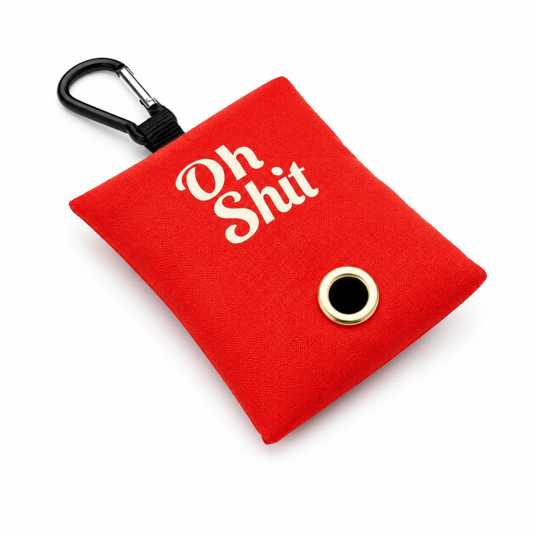 Red Oh Shit Poop Bag Holder