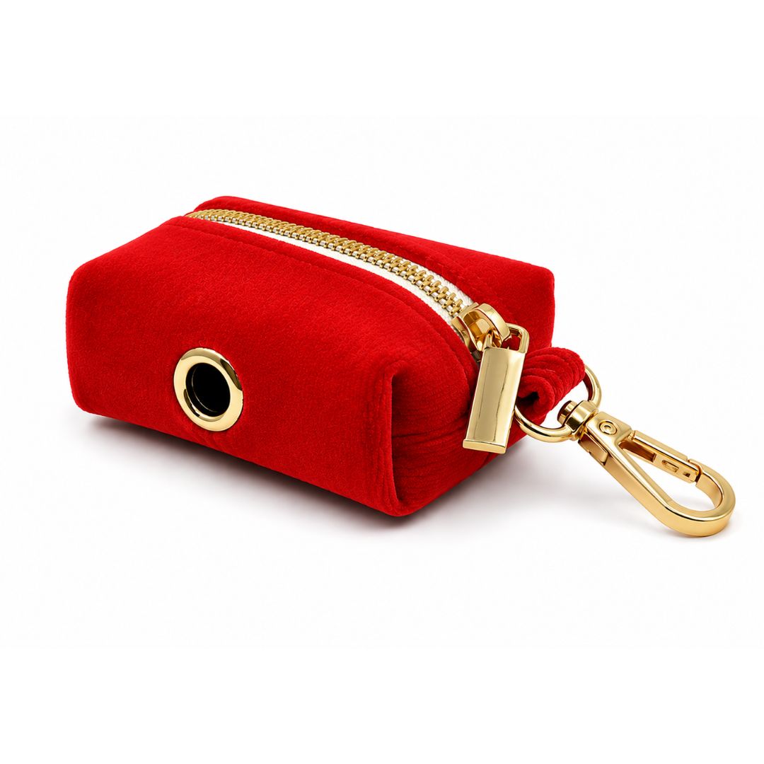 Red Velvet Poop Bag Holder
