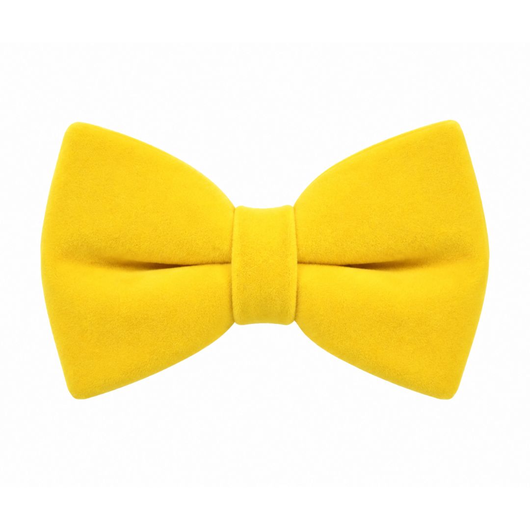 Yellow Velvet Bow Tie